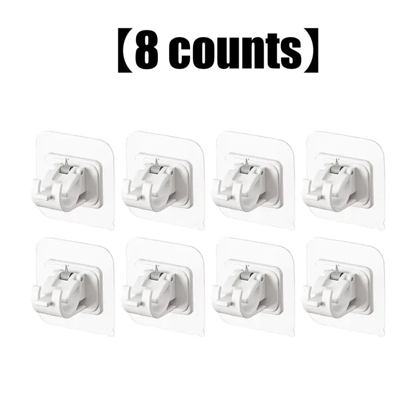 No-Drill Curtain Rod Brackets - Clear Adhesive Design For Easy Hanging