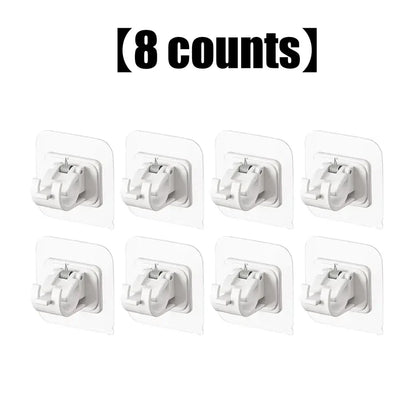 No-Drill Curtain Rod Brackets - Clear Adhesive Design For Easy Hanging
