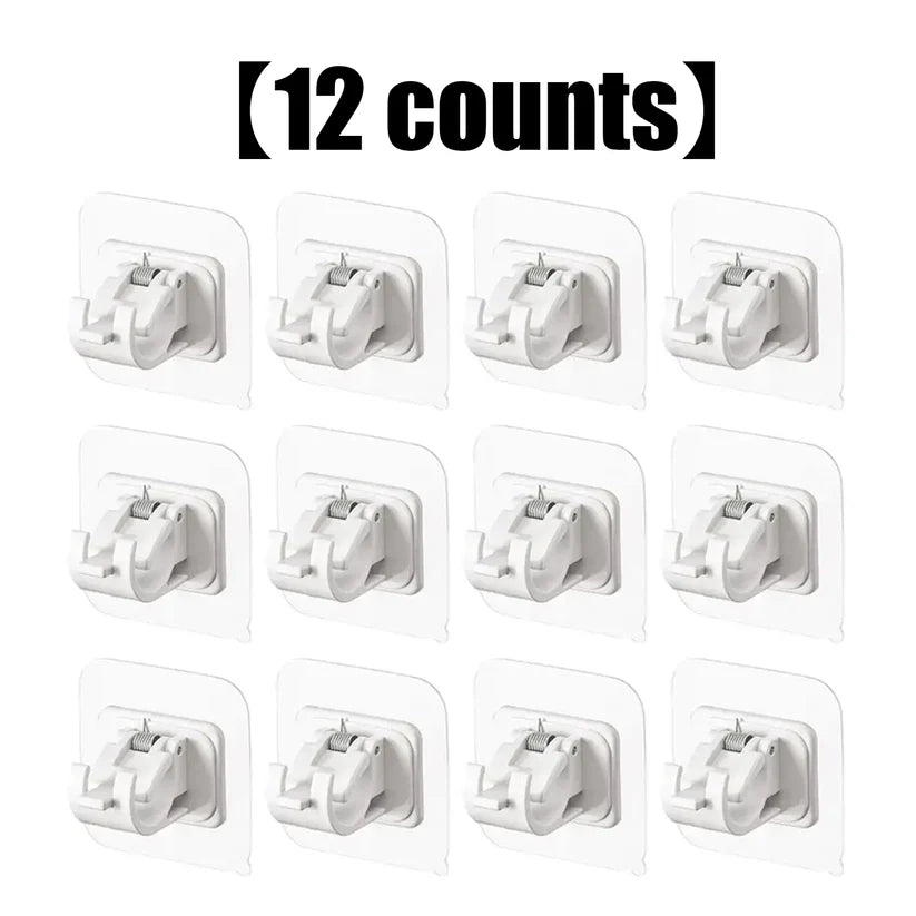 No-Drill Curtain Rod Brackets - Clear Adhesive Design For Easy Hanging