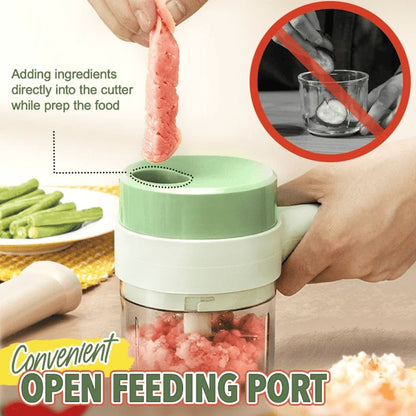 4-in-1 manual electric vegetable cutter setMultifunction cordless food processor