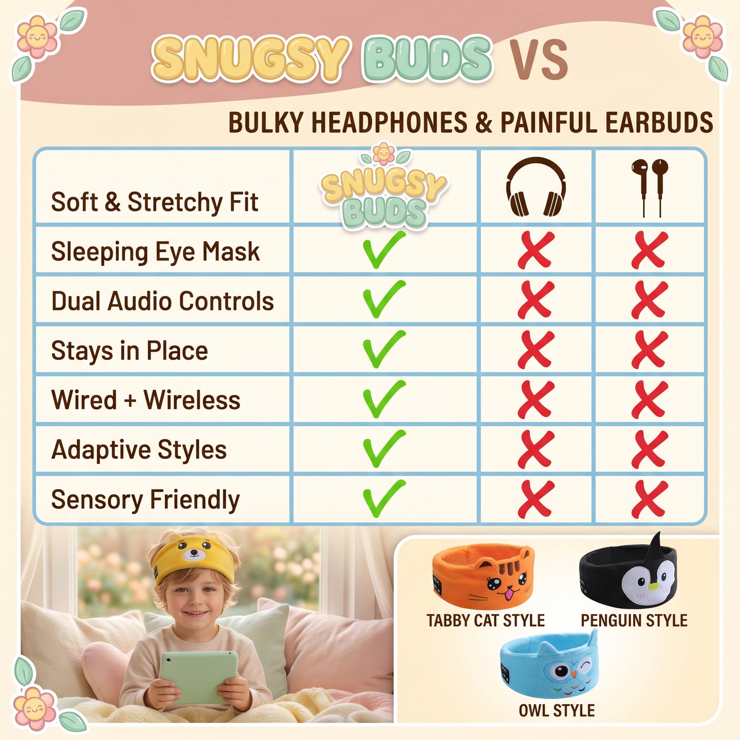 Soothing Sleep Music Headband for Children 😴