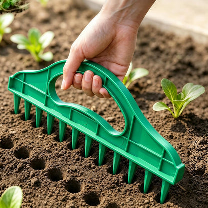 🌱 2-Pack Garden Seed Spacing Tool – Multi-Row Soil Dibbler & Furrow Maker