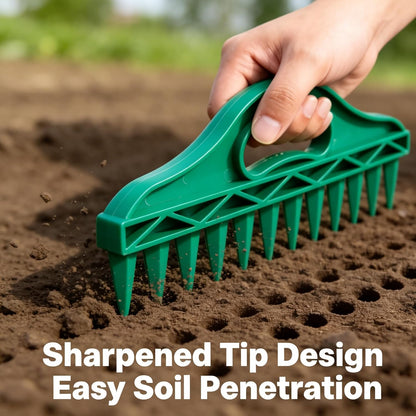 🌱 2-Pack Garden Seed Spacing Tool – Multi-Row Soil Dibbler & Furrow Maker