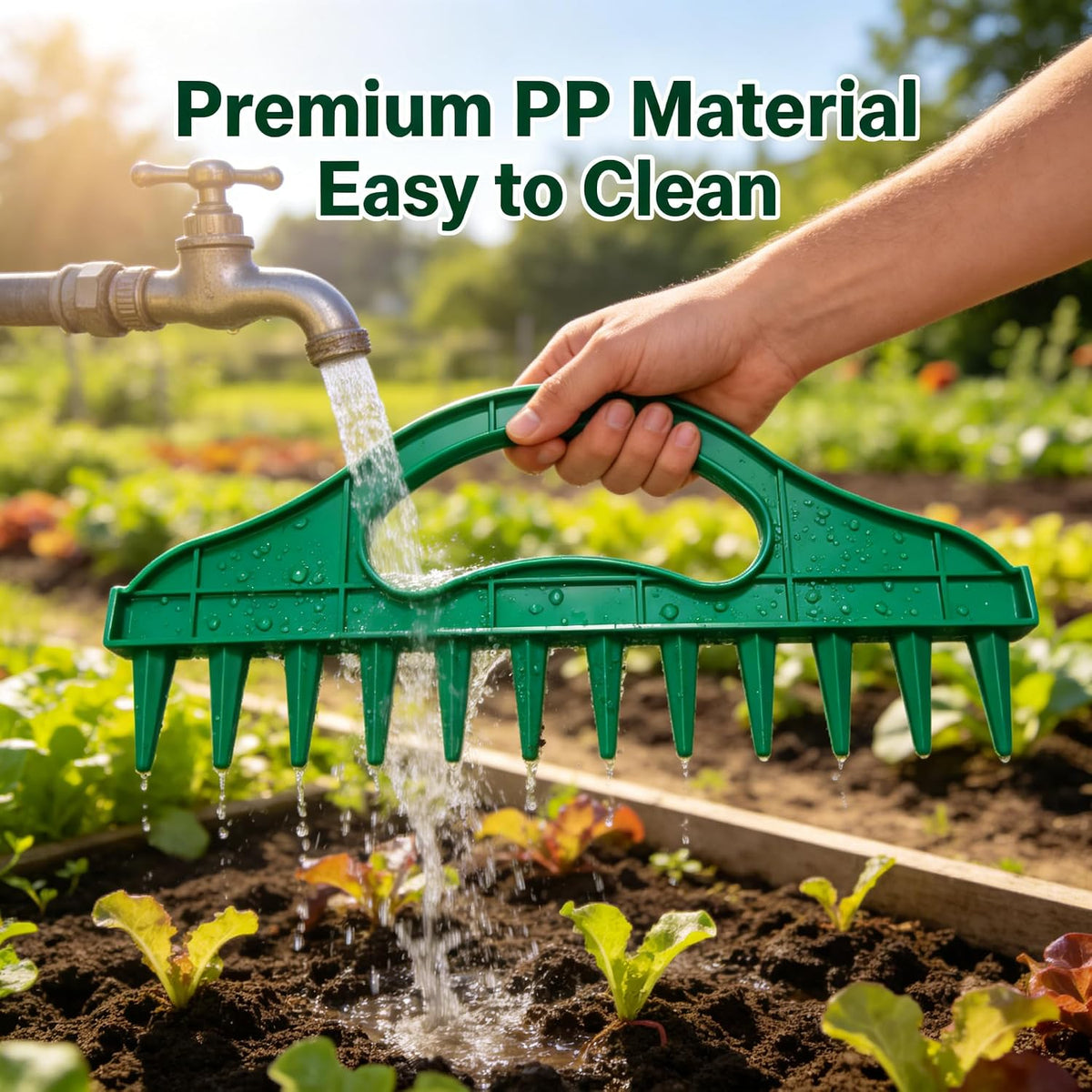 🌱 2-Pack Garden Seed Spacing Tool – Multi-Row Soil Dibbler & Furrow Maker