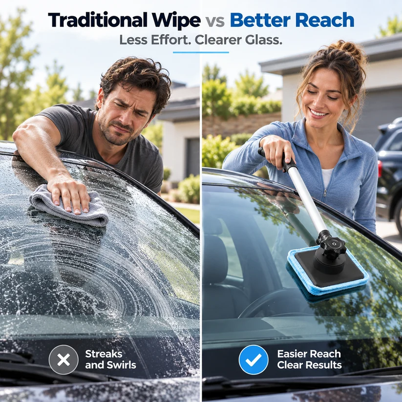 ✨ Dual-Sided Magnetic Windshield Cleaner – 🚗Clean Both Sides at Once