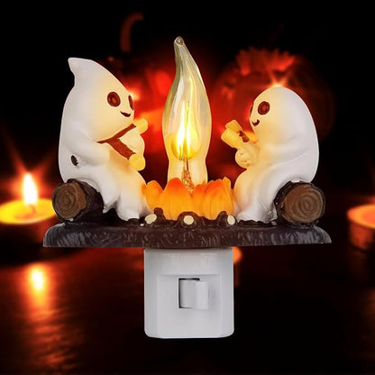 👻 Halloween Ghost Flame Night Light- LED Ambient Lamp