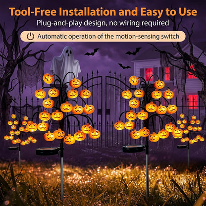 Solar Pumpkin Stake Pathway Lights