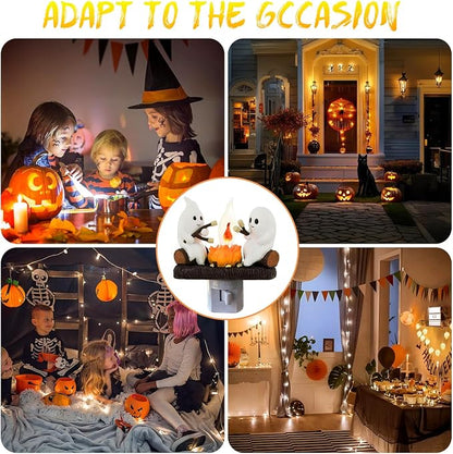 👻 Halloween Ghost Flame Night Light- LED Ambient Lamp