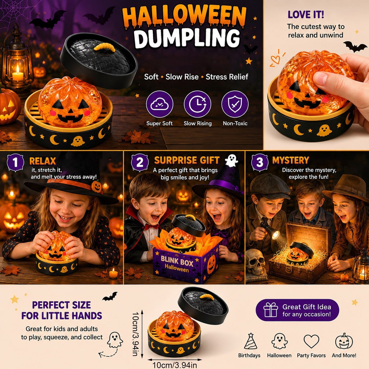 🎃Halloween Ghost Squishy Stress Relief Toy – Soft Squeeze Sensory Mochi Toy