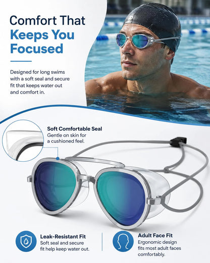 Full-View Anti-Fog Swim Goggle - 2026 NEW Swimming Goggles, No Leak, Anti UV, for Training and Competition