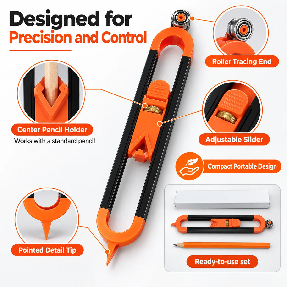 Adjustable Contour Tracing Tool – Precision Edge & Shape Copying Scribe for DIY & Woodworking